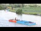 Désenvasement du marais de Saint Omer à l'aide d'un nouveau bateau
