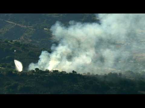 Helicopters battle flames in the western part of Cyprus