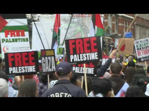 Londoners march in support of Palestinians in bombarded Gaza