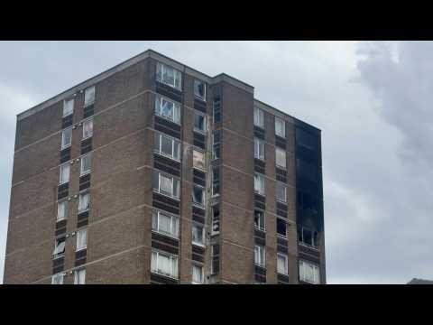 Tower block on fire in London on day of Grenfell inquiry report