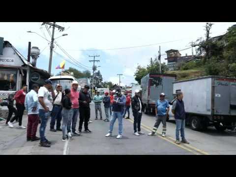 Roadblocks in Bogota as truckers protest fuel price hike