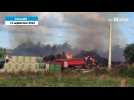 VIDÉO. Les pompiers de la Sarthe mobilisés sur un important incendie, ferme détruite