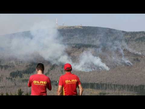 Emergency services tackle blaze in German mountains