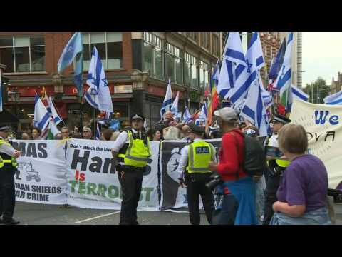 Protesters outside Israeli embassy in London call for return of Hamas hostages