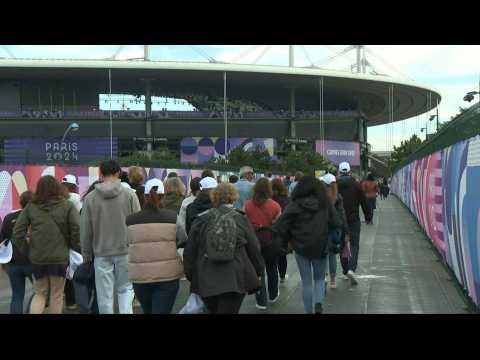 Spectators arrive at Stade de France for Paralympics closing ceremony