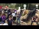 VIDEO. Manifestation contre l'extension de la carrière de sable à Saint-Colomban