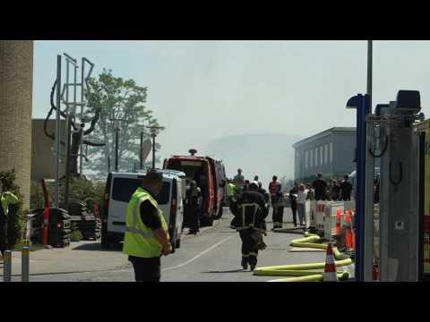 Large plumes of smoke after fire at Danish pharma giant