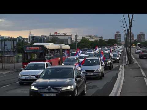 Belgrade residents protest Srebrenica resolution adoption