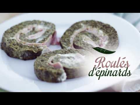 Roulés aux épinards, jambon, fromage frais