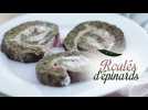 Roulés aux épinards, jambon, fromage frais