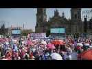 Opposition protesters gather in Mexico City ahead of rally