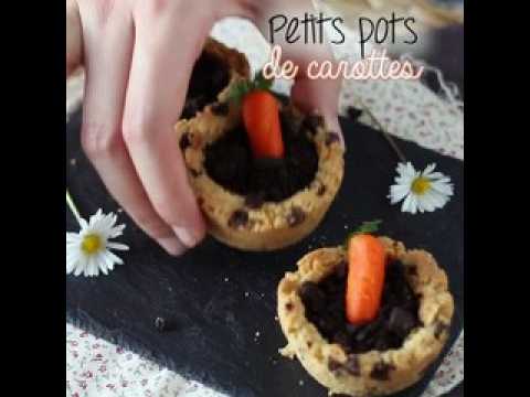 Cookies cups garnis de ganache au chocolat façon petit pot de carotte