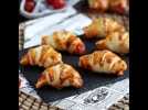 Mini croissants apéritif (pizza au jambon et fromage)