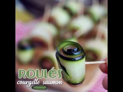 Roulés de courgette et saumon fumé