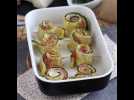 Roulés de courgettes au four au jambon et au fromage