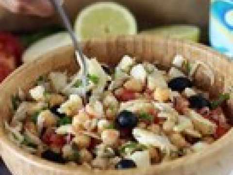 Salade de pois chiches à la morue