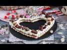 Heart cake au kinder - tarte cœur au kinder