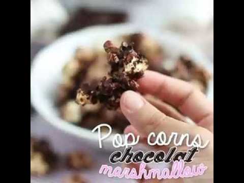 Pop corn au chocolat et aux marshmallows