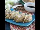 Gyozas au poulet, carottes et champignons