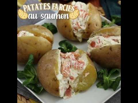 Pommes de terre farcies au saumon fumé et fromage frais