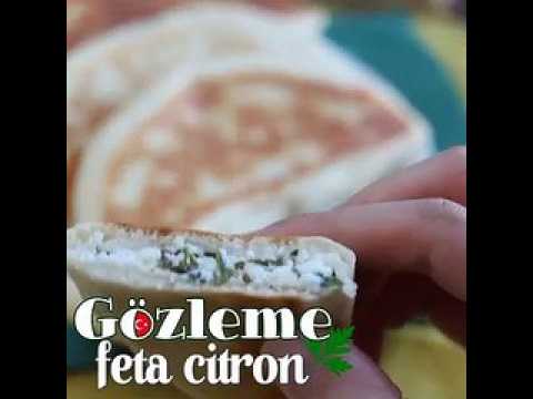 Crêpes turques farcies à la fêta, citron et persil - gözleme