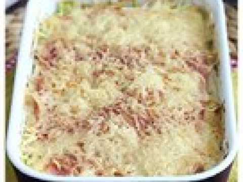 Gratin de poireau jambon et fromage