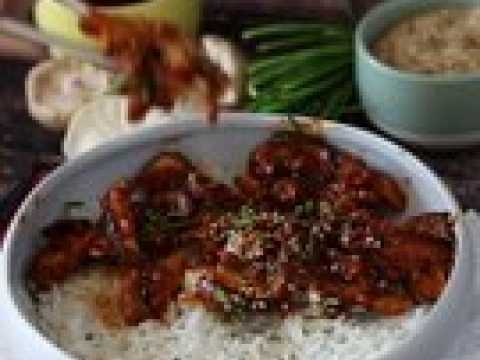 Champignons à la coréenne - shiitakés sauce gochujang