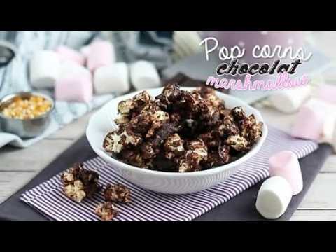 Pop corn au chocolat et aux marshmallows