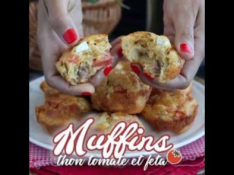 Muffins au thon, tomate et feta