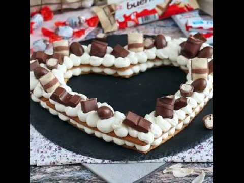 Heart cake au kinder - tarte cœur au kinder
