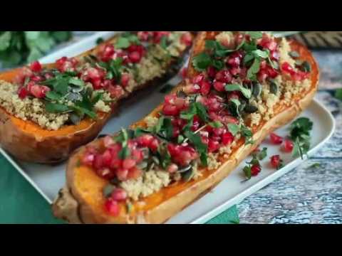 Butternut farci au quinoa et à la grenade
