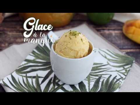Glace à la mangue sans sorbetière