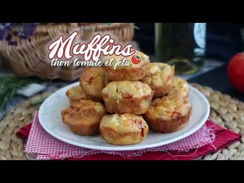 Muffins au thon, tomate et feta