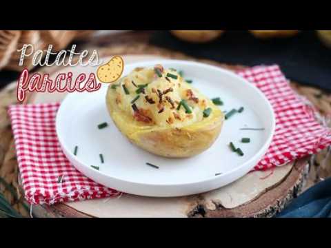 Pommes de terre au four farcies aux lardons et fromage