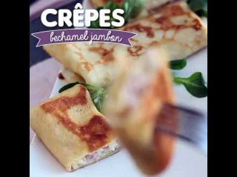 Crêpes fourrées à la béchamel, au fromage et au jambon
