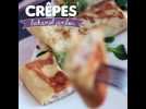 Crêpes fourrées à la béchamel, au fromage et au jambon