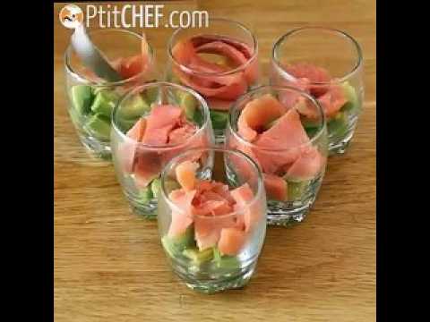 Verrines au saumon fumé et à l'avocat