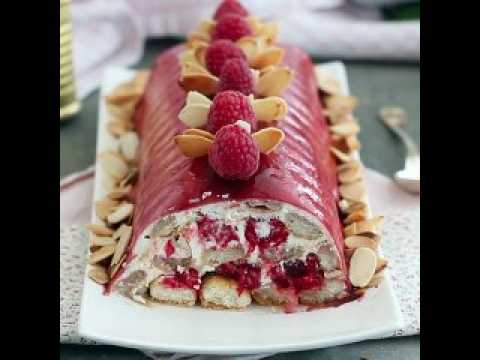 Bûche tiramisu aux framboises
