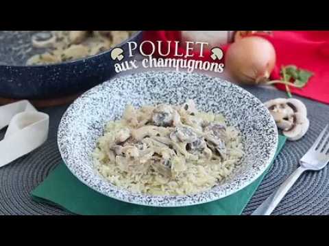 Poulet à la crème et aux champignons