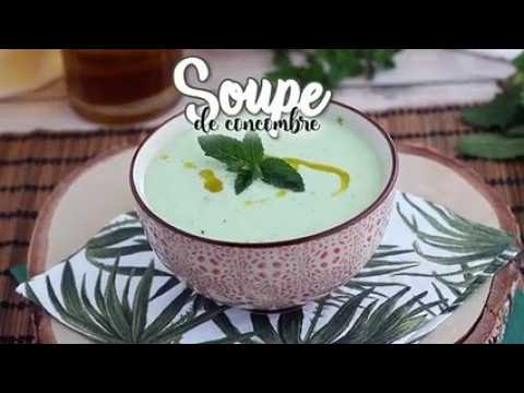 Soupe froide de concombre et menthe