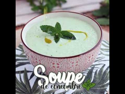 Soupe froide de concombre et menthe