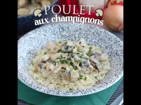 Poulet à la crème et aux champignons
