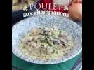 Poulet à la crème et aux champignons