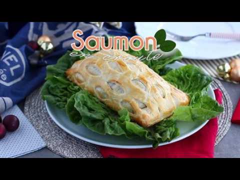Saumon en croûte aux épinards et fromage mozzarella