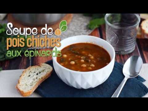Soupe de pois chiches aux épinards