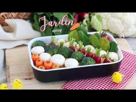 Potager pour l'apéritif (houmous et petits légumes)