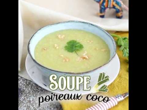 Soupe de poireaux, lait de coco et curry
