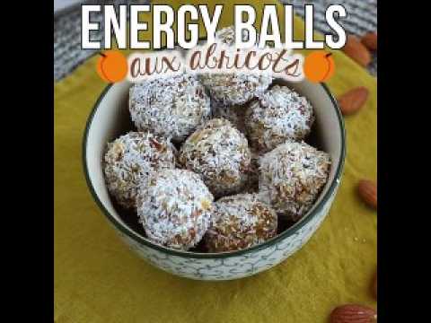 Energy balls à l'abricot, au thé vert et à la noix de coco