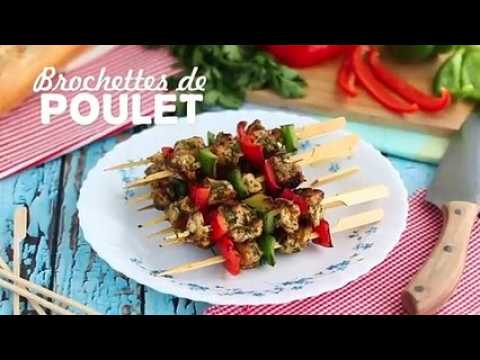 Brochettes de poulet au poivron