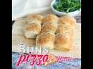 Buns pizza, petits pains fourrés au jambon et au fromage